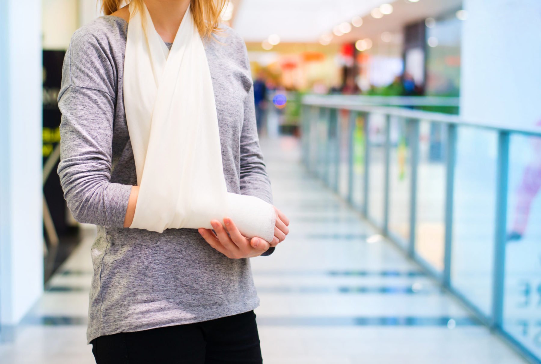 woman with an injured arm